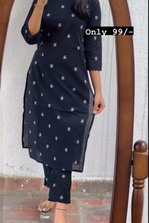 Black Color Printed Regular Wear Dress