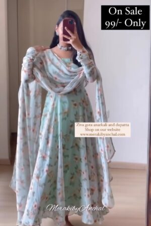 Fabulous Sky Blue Designer Dress On Sale