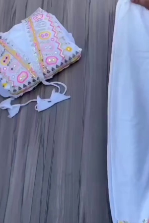 Impressive White Color Embroidery With Sequence Work Gown