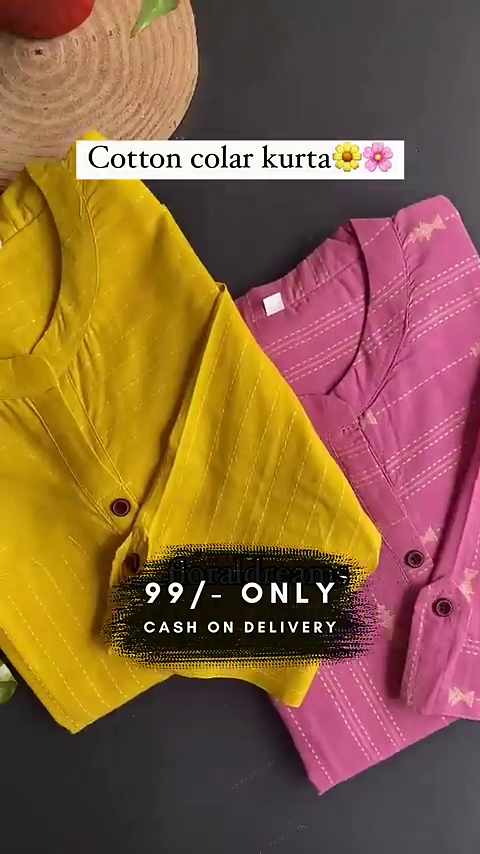 Katha Work Kurti - Pure Cotton