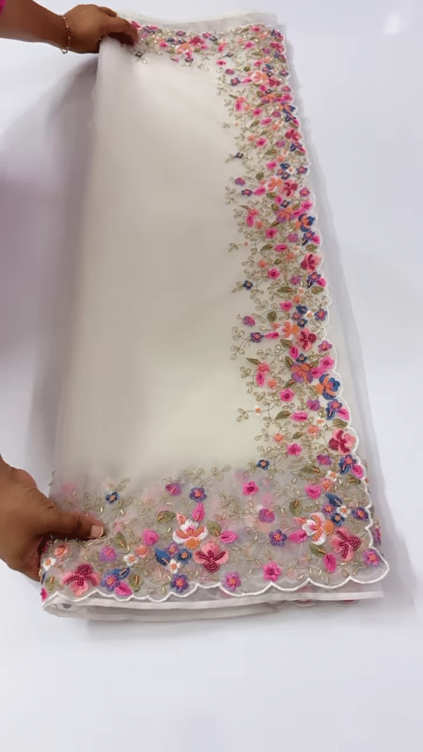 ✨ Florals in Full Bloom – Graceful Elegance on Sheer Magic ✨ - Image 2