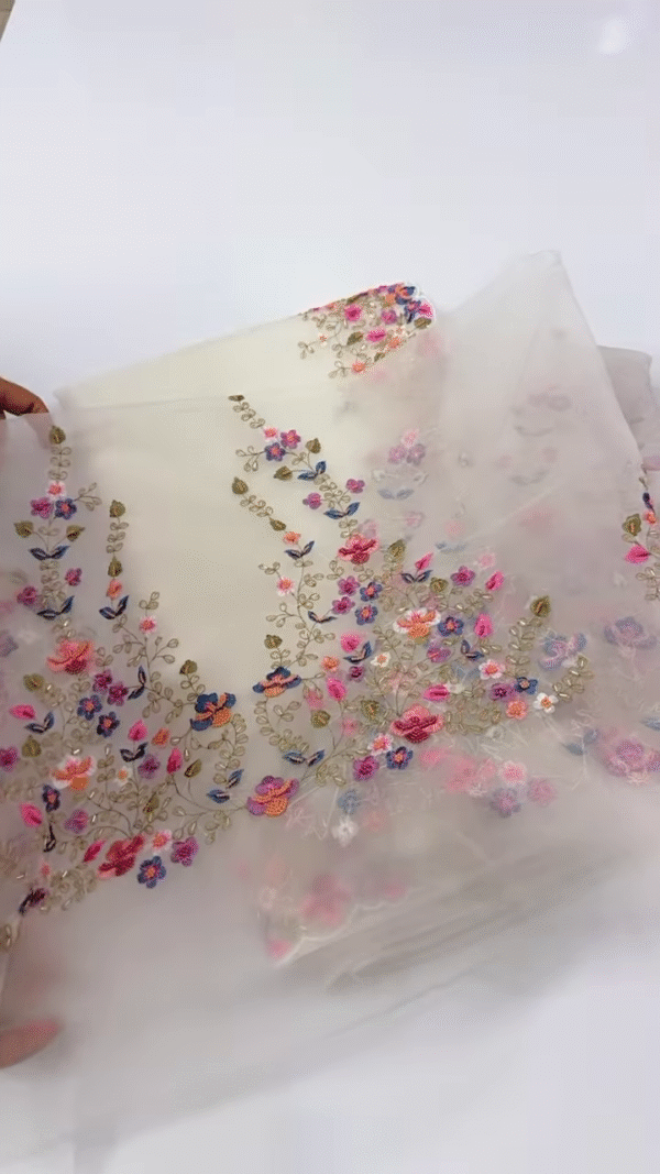 ✨ Florals in Full Bloom – Graceful Elegance on Sheer Magic ✨ - Image 3