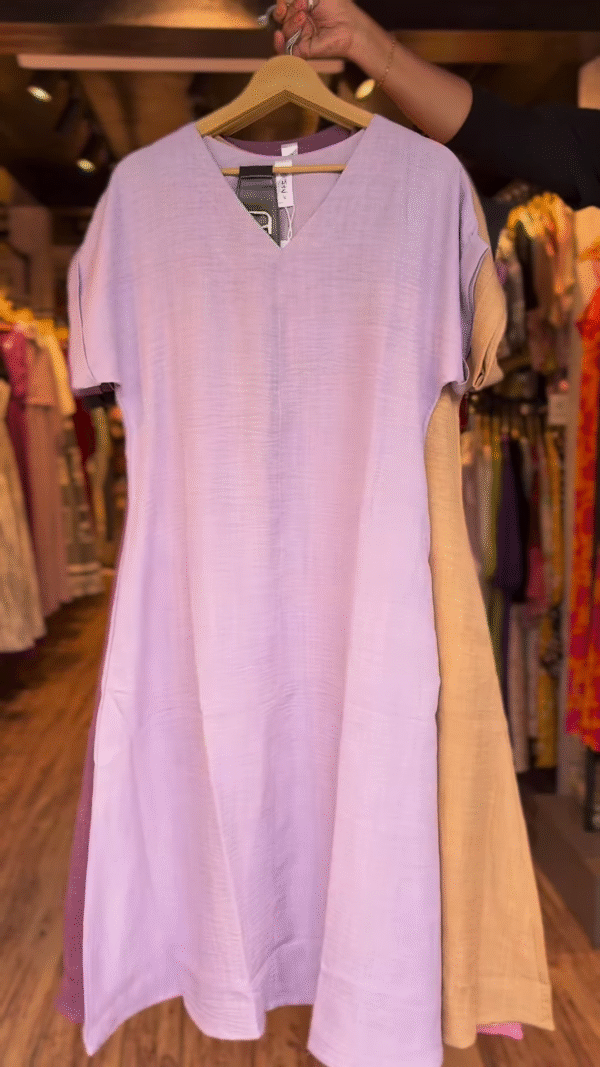 Minimalist Vibe Cotton A-Line Dress – Stay Cool, Look Effortless 🌿 - Image 6