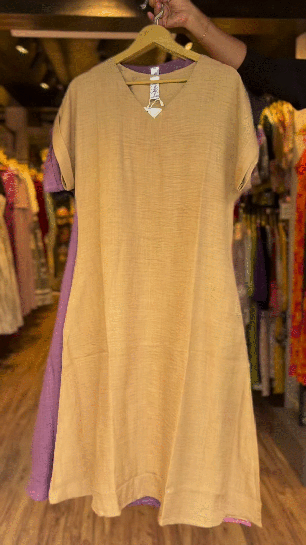Minimalist Vibe Cotton A-Line Dress – Stay Cool, Look Effortless 🌿 - Image 5