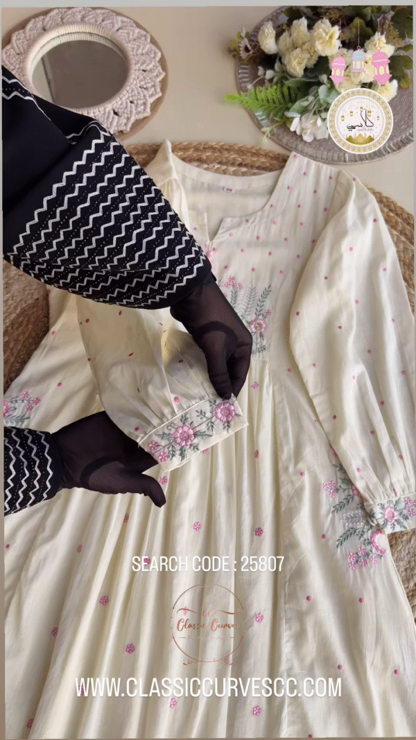 Bloom Embroidered Kurta – Ramadan Special Pastel Edit - Image 4