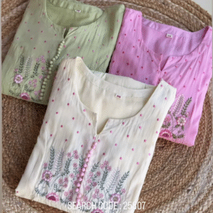 Bloom Embroidered Kurta – Ramadan Special Pastel Edit