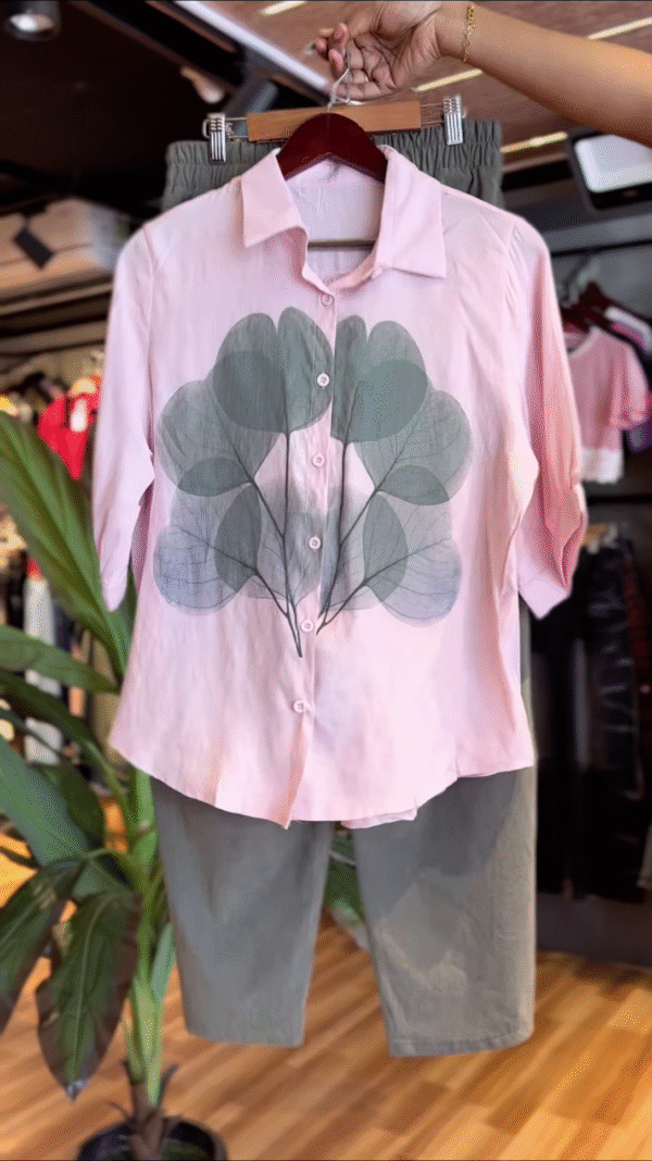 Botanic Breeze – Nature-Inspired Shirt & Shorts Coord