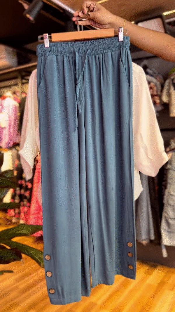 Midnight Mist – Ivory Embroidered Kurta with Teal Trousers - Image 2