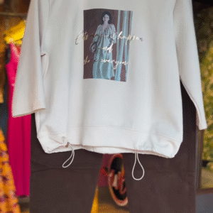 Urban Muse – Slogan Sweatshirt & Corduroy Pants Set
