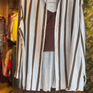 Mocha Mirage – Striped Coord Shirt Set