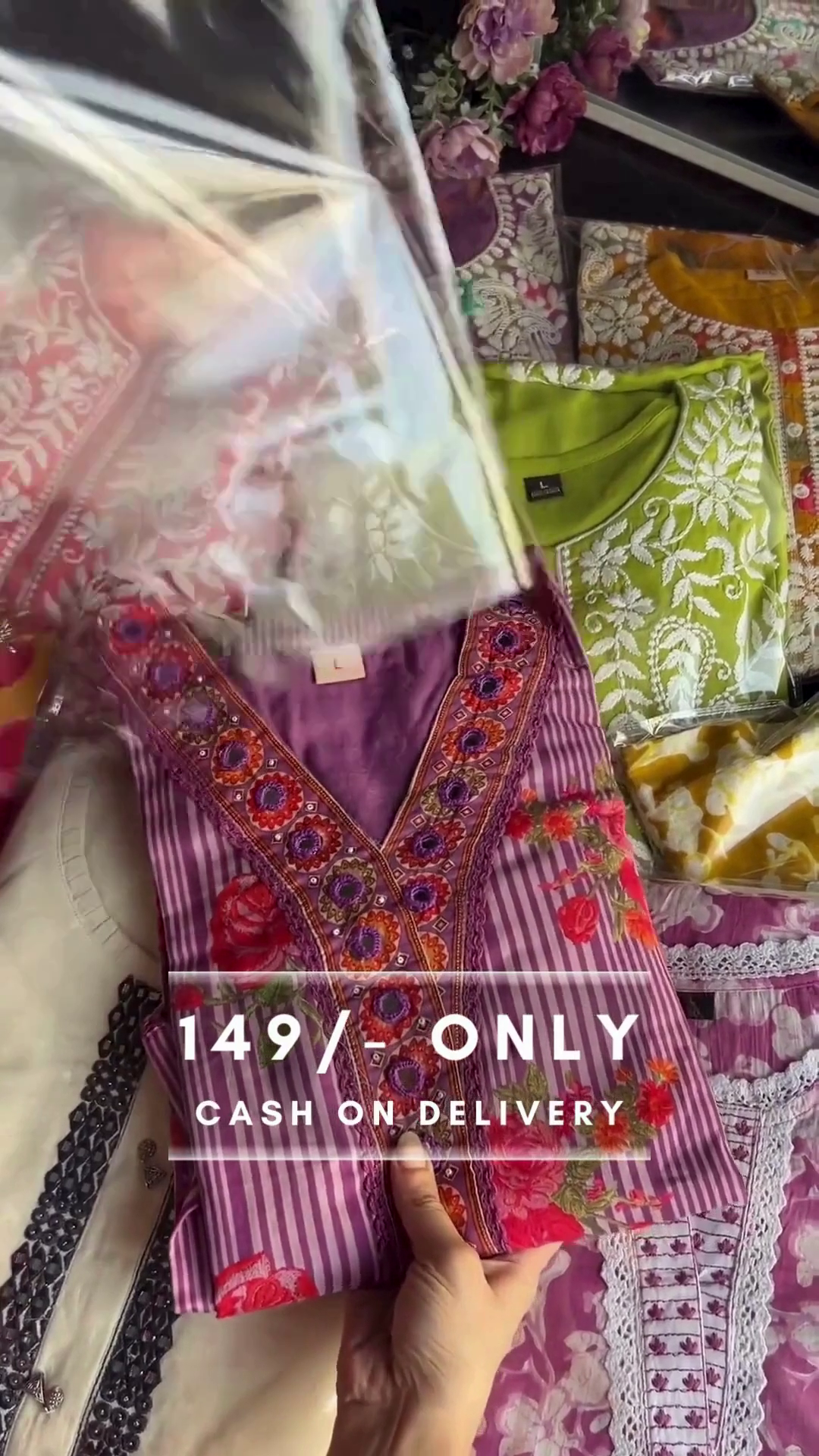 Hand Block Printed Embroidered Kurta Set - Image 6