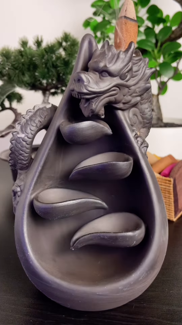 Mystical Dragon Backflow Incense Burner with Waterfall Smoke Effect - Image 3