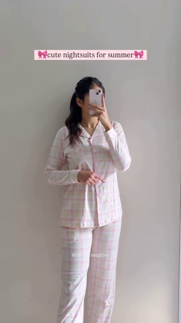 Lightweight Floral Print Women's Short Sleeve Pajama Set for Summer - Image 6