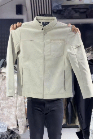 ✨Premium Winter Classic Cream Stylish Men’s Zipper Jacket With Smart Collar, Soft Comfort Fabric & Trendy Front Pocket Design✨
