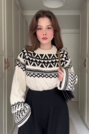 Nordic Noir Knit Sweater ⚫❄️ | Heritage Chill Edition