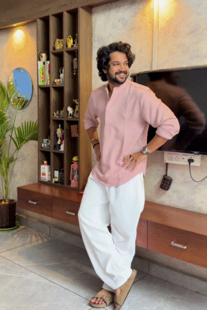 Blush Breeze Kurta Set 🌸👖 | Home Glow Edition