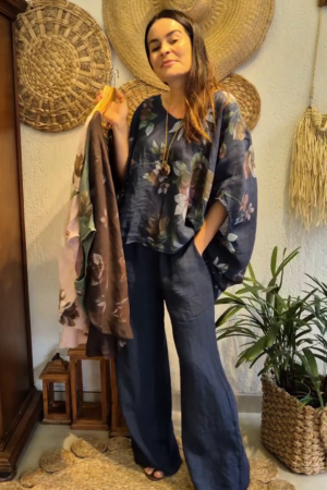 Blush Pink Oversized Floral Printed Flowing Top with Wide Sleeves & Soft Drape Silhouette 🌸🌿✨