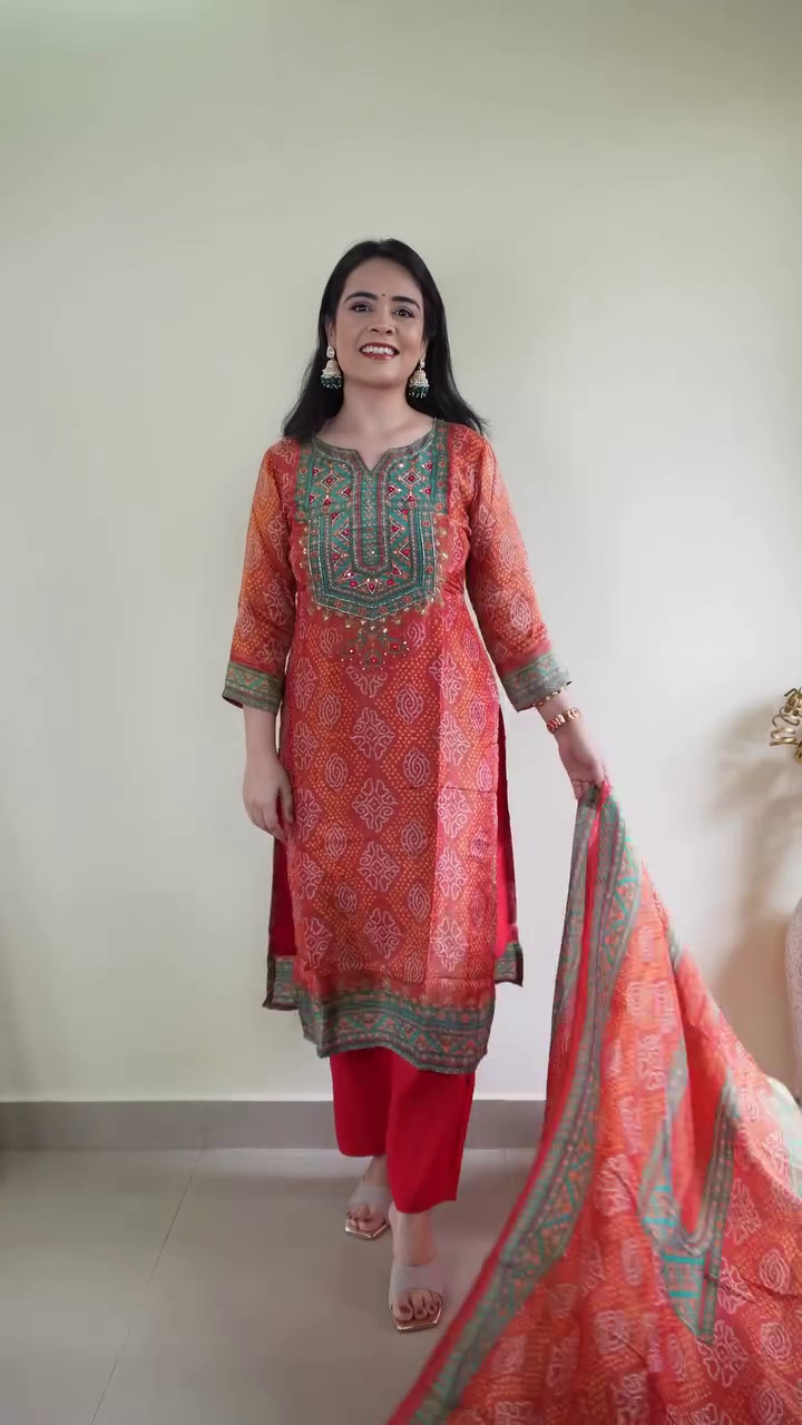 Deep Olive Green Traditional Embroidered Straight-Cut Kurta Set with Sheer Organza Dupatta & Detailed Ethnic Palazzo β Festive & Wedding Special Ensemble πβ¨ - Image 5