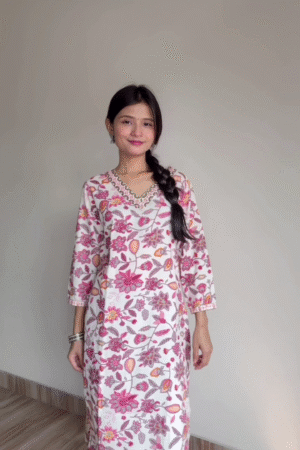 Floral Printed Traditional Straight Kurti